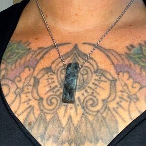 Labradorite Bar Necklace Crystal Healing Calming